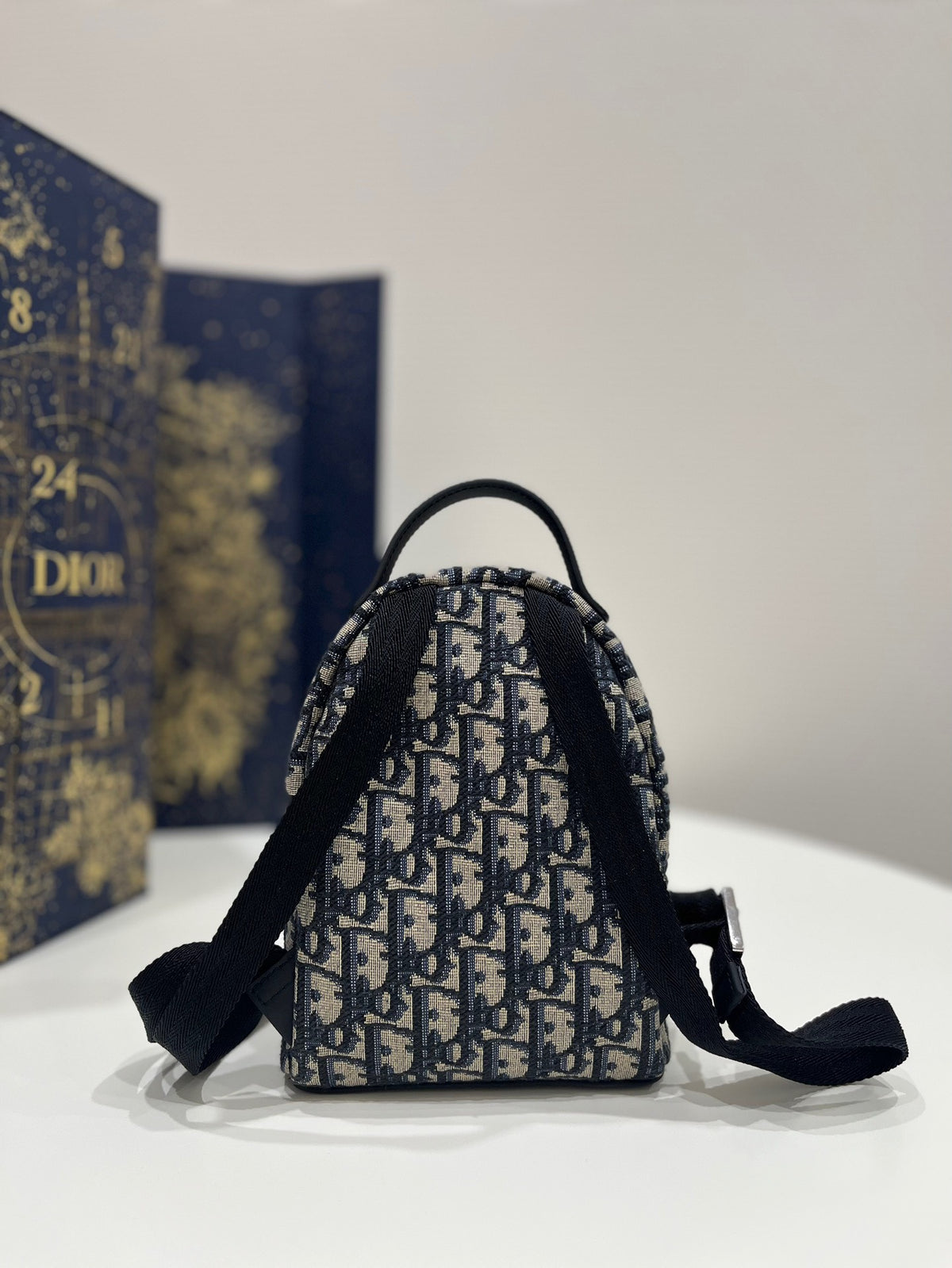 Dior Mini High-End Bag – Oblique Pattern Fabric (24x10x16cm)