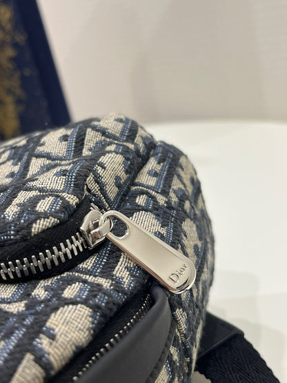 Dior Mini High-End Bag – Oblique Pattern Fabric (24x10x16cm)
