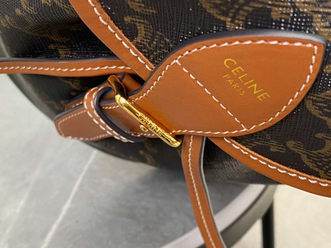 Celine Folco Backpack Mixed Pattern Brown 17x20x10cm