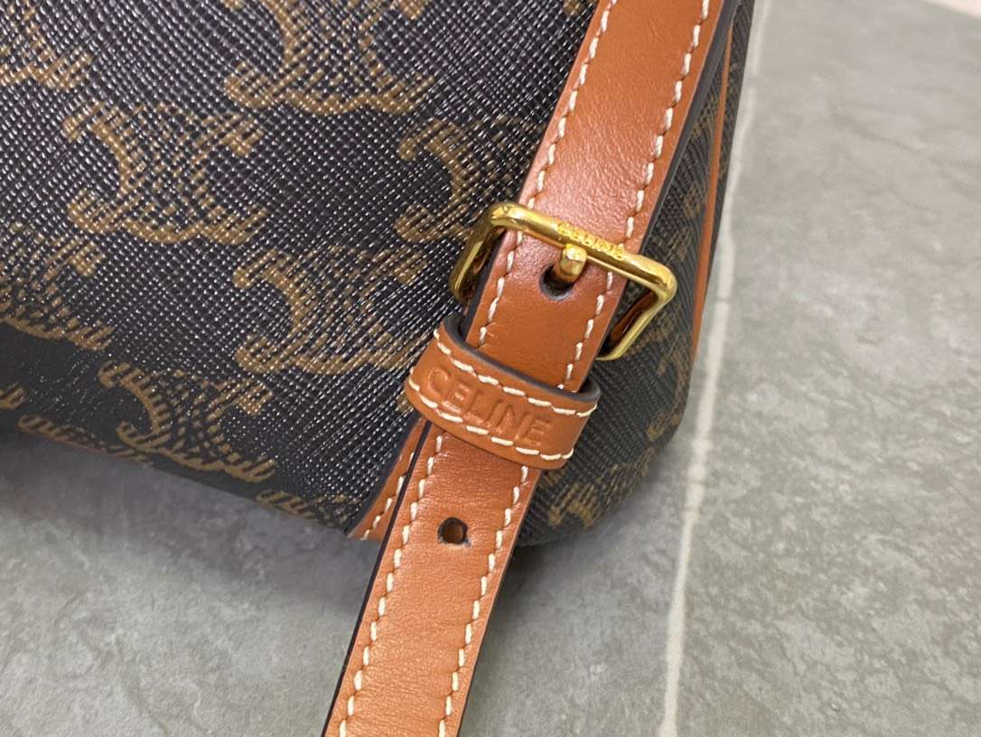 Celine Folco Backpack Mixed Pattern Brown 17x20x10cm