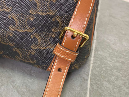 Celine Folco Backpack Mixed Pattern Brown 17x20x10cm