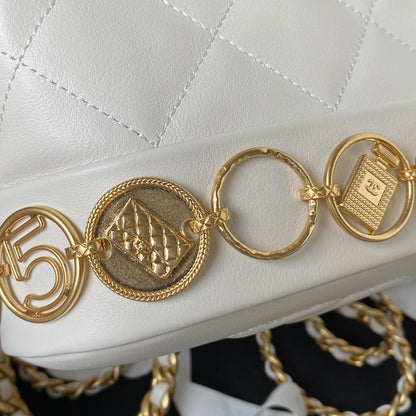 Chanel Charm Mini Backpack Like Auth Lock Handle Plated 18cm