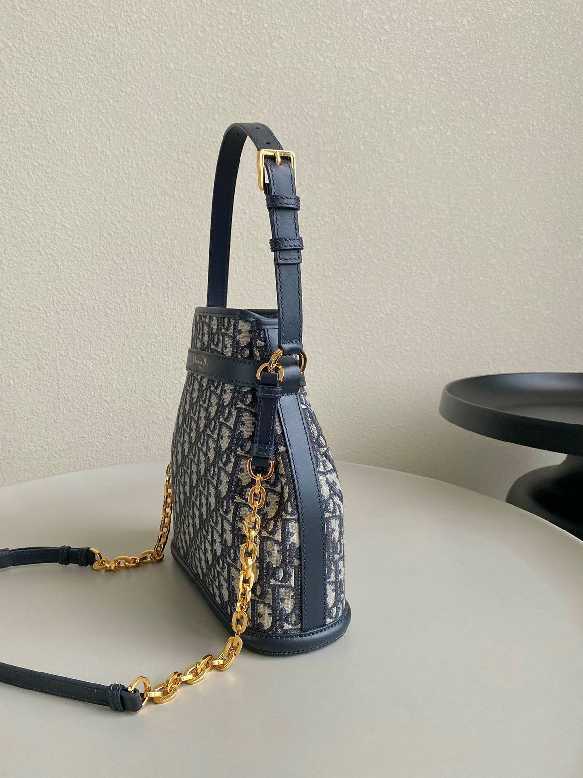 Dior Cest Canvas Backpack Super Embroidered Pattern Black 24x10x24.5cm