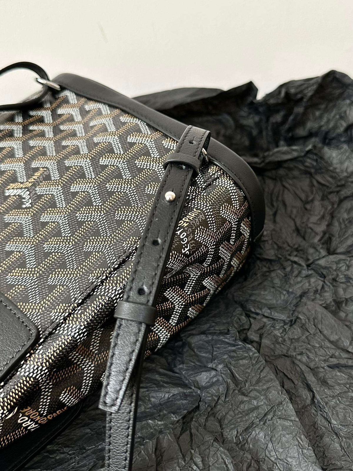Goyard Mini Backpack Black Super Quality Monogram Pattern Size 23x19cm