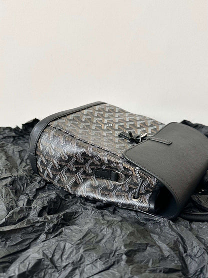 Goyard Mini Backpack Black Super Quality Monogram Pattern Size 23x19cm