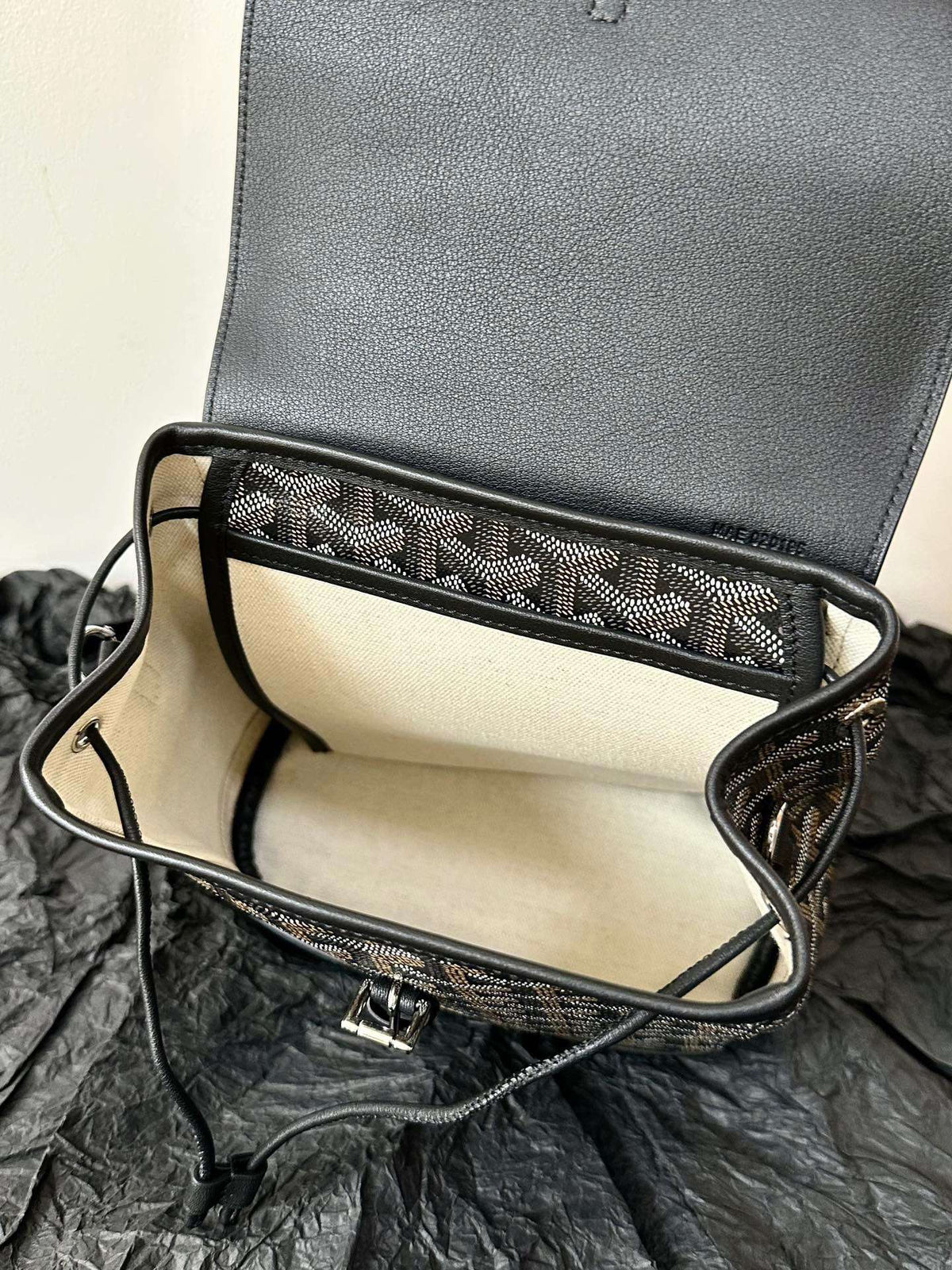 Goyard Mini Backpack Black Super Quality Monogram Pattern Size 23x19cm