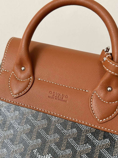 Goyard Mini Backpack Brown Super Quality Monogram Pattern Size 23x19cm