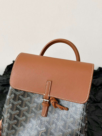 Goyard Mini Backpack Brown Super Quality Monogram Pattern Size 23x19cm