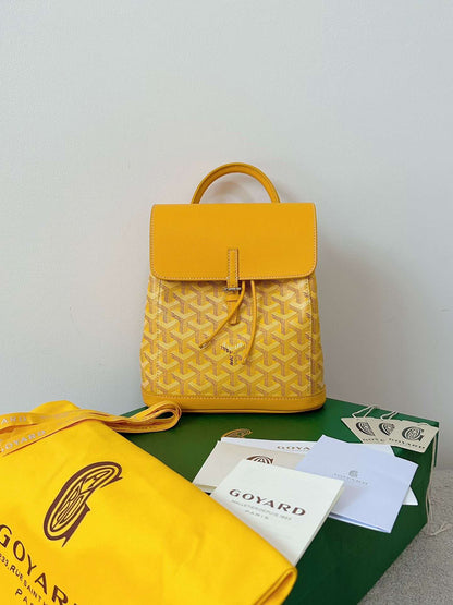 Goyard Mini Backpack Yellow Monogram Pattern 23x19cm