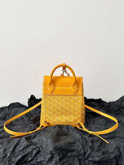 Goyard Mini Backpack Yellow Monogram Pattern 23x19cm