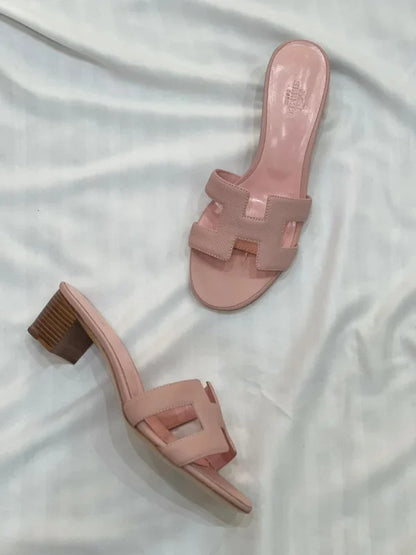 Women’s H Cut-out Sandals In Calf Leather