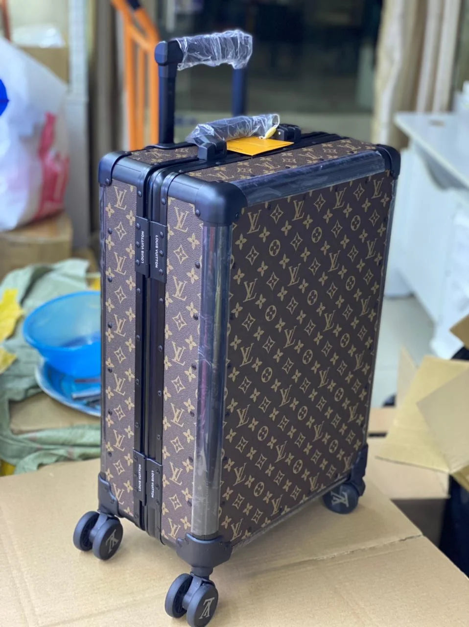 Louis Vuitton Suitcase Horizon 55 Monogram Macassar Canvas