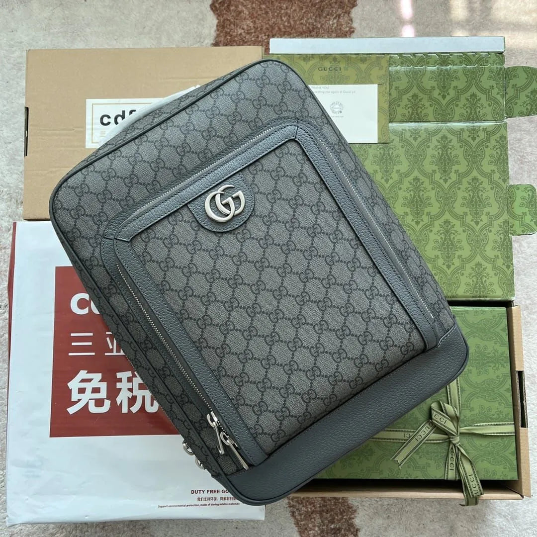 Gucci Men’s Gray Ophidia GG Canvas Backpack