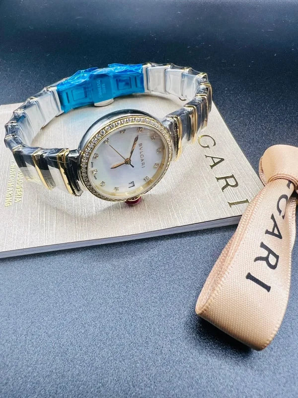 Latest BVLGARI Collection Two Tone Color Women’s Wrist Watch