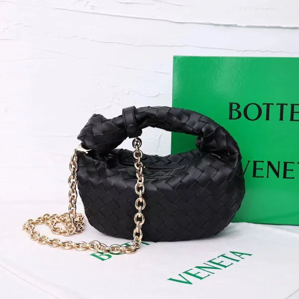 Bottega Veneta Women’s Metallic Woven Leather Knot Handle Crossbody