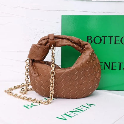 Bottega Veneta Women’s Metallic Woven Leather Knot Handle Crossbody