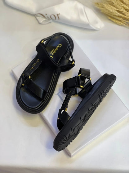 Christian Dior Open Toe Plain Logo Sandals