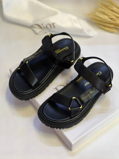 Christian Dior Open Toe Plain Logo Sandals