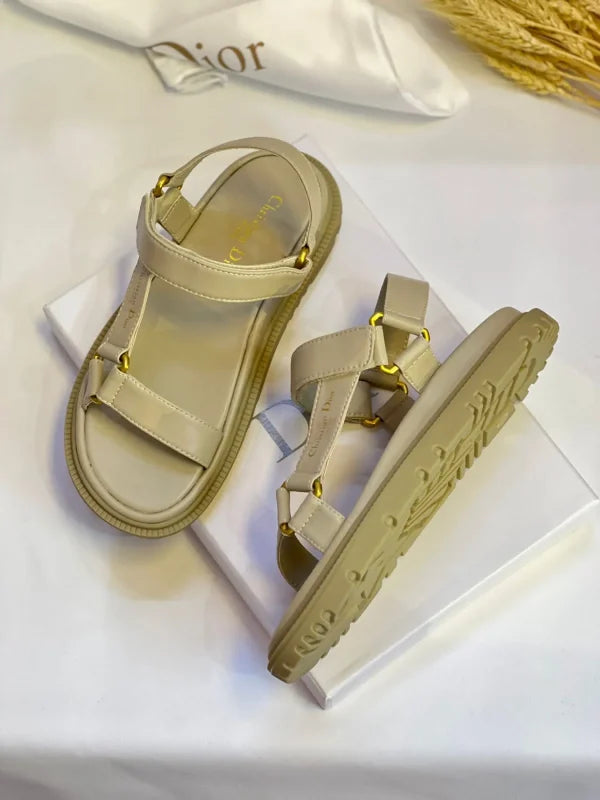 Christian Dior Open Toe Plain Logo Sandals
