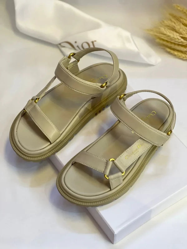Christian Dior Open Toe Plain Logo Sandals