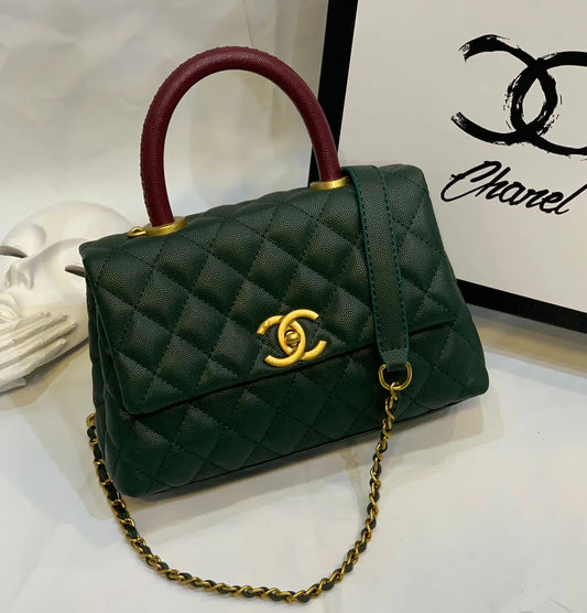 Chanel Coco Handle Green Bag