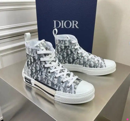 Dior White/Grey Oblique Mesh Sneakers