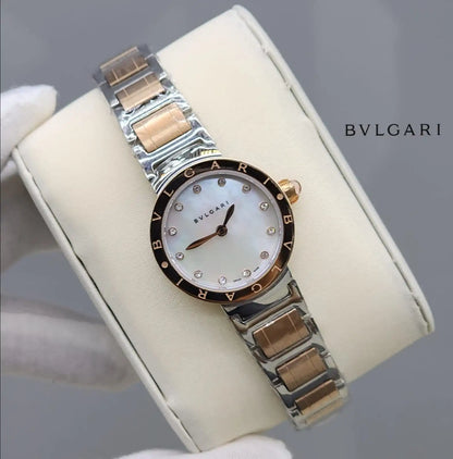 Bvlgari Two Tone Yellow Gold With White Dial Ladies Watch