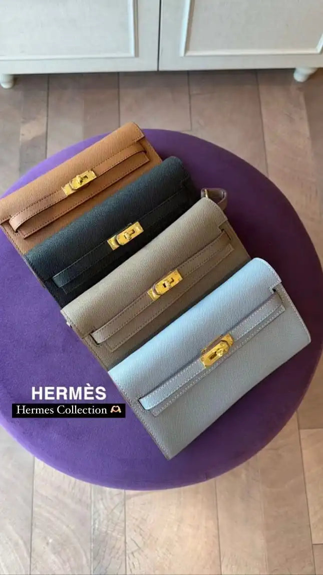 Hermes Plain Leather Folding Wallet