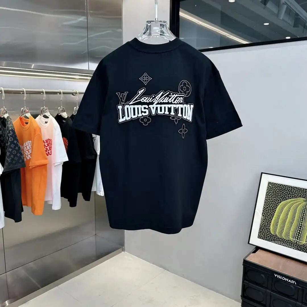 LV Logo Short-Sleeve Crew Neck Shirt