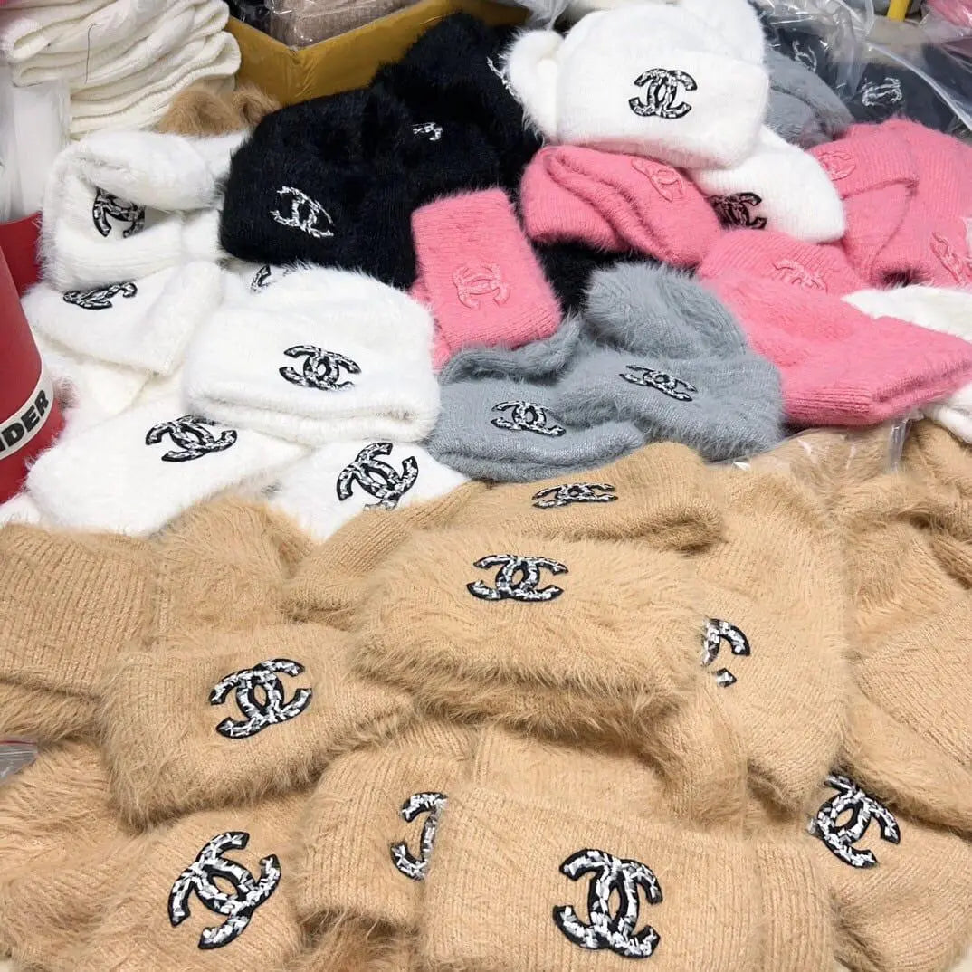 Chanel Dyed Lamb Shearling CC Headband