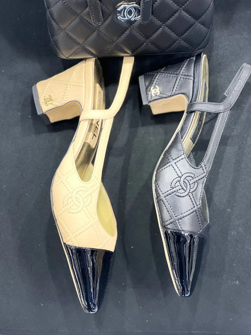 Chanel Two Tone Slingback Heel