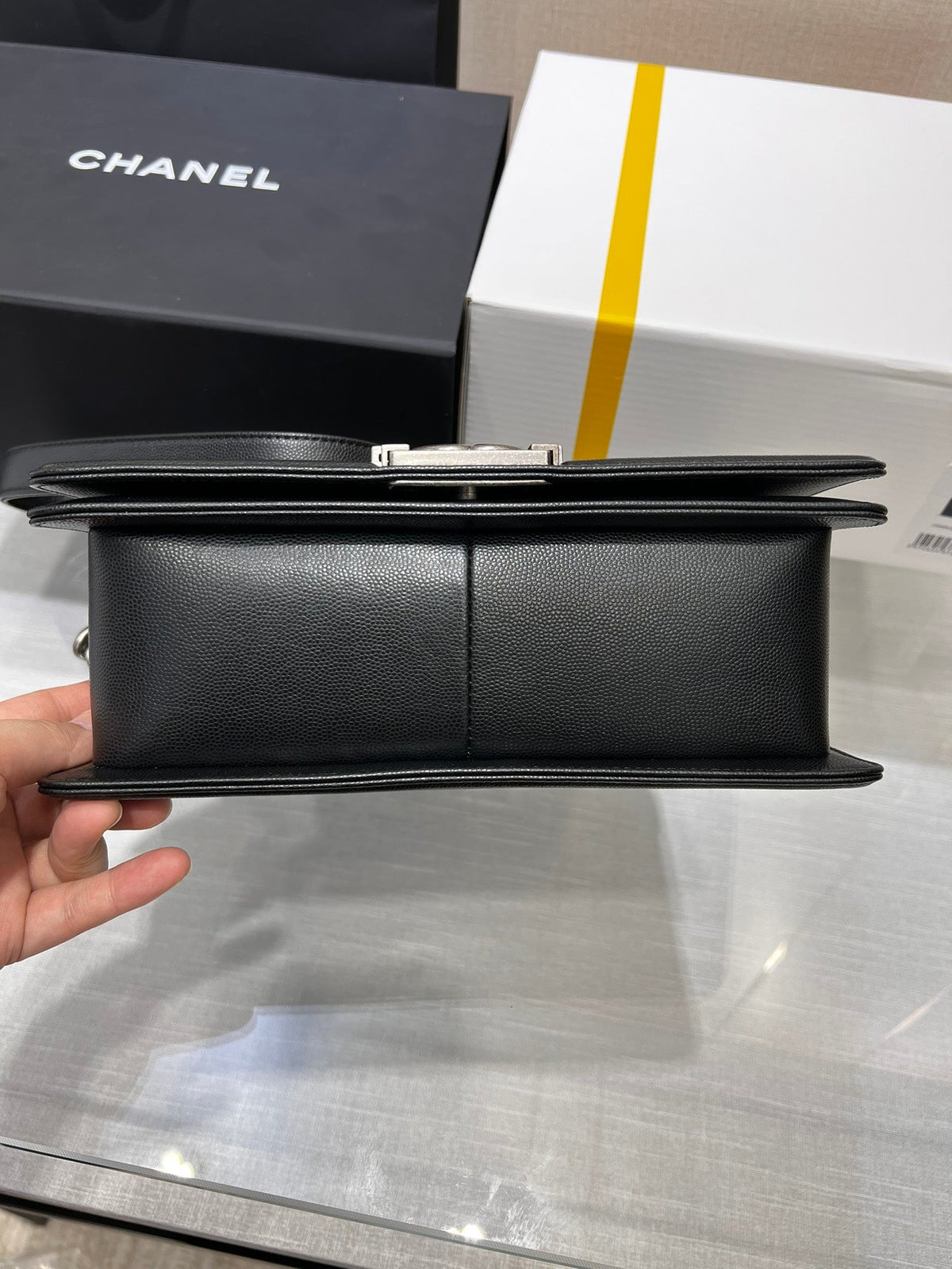 Chanel Boy Black Sliver Hardware Woman’s 20cm