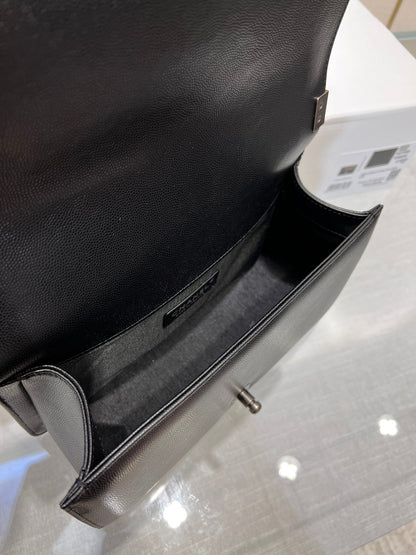 Chanel Boy Black Sliver Hardware Woman’s 20cm