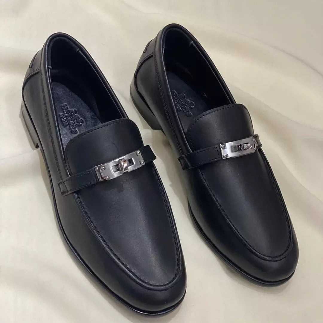 Hermes Mocassin Femme Naturel Epsom Leather Shoes