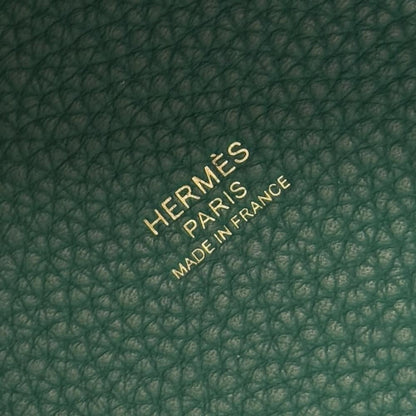 HN Togo leather green with gold hardware 18cm