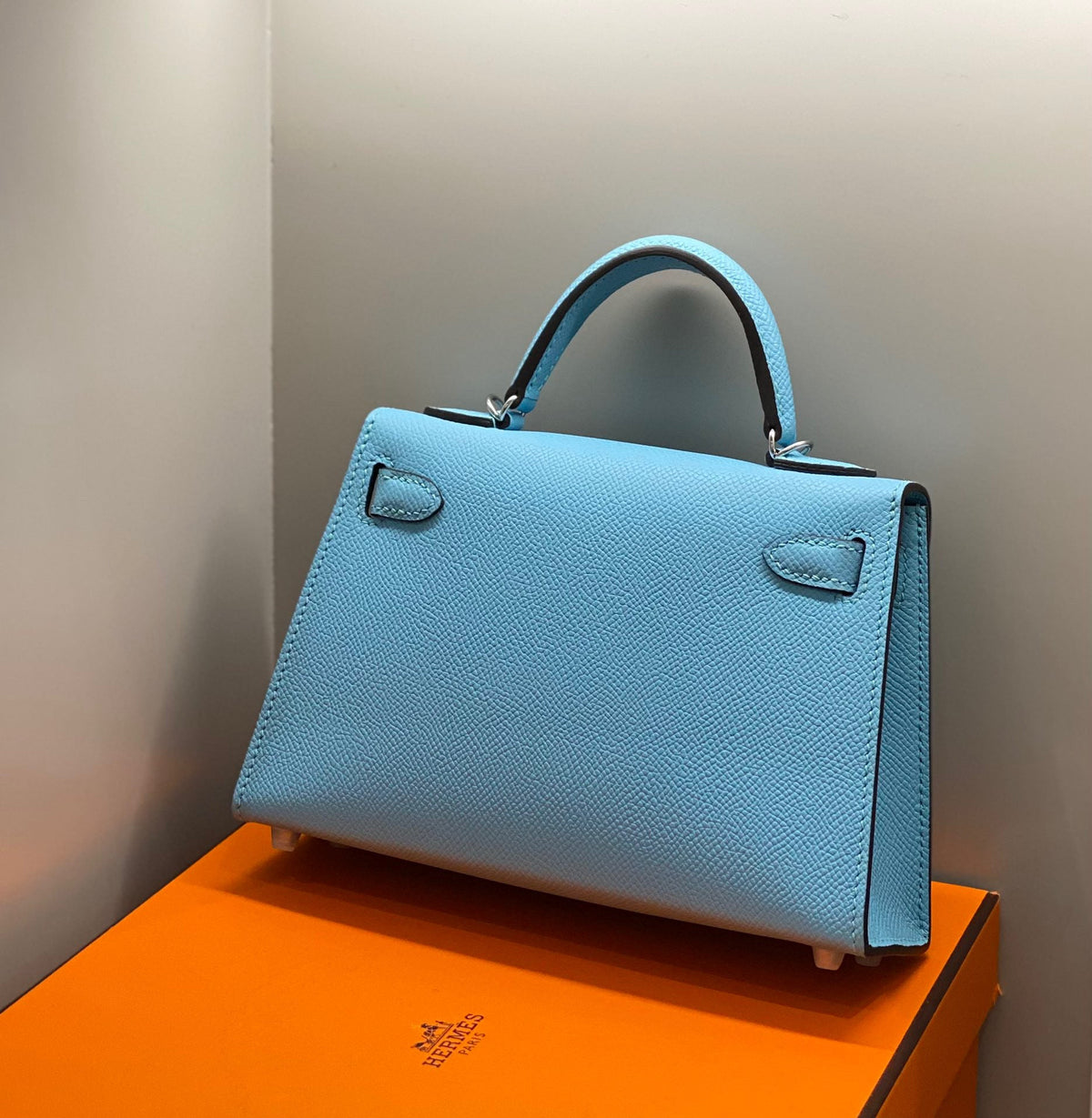 HN KELLY MINI 20 SKY BLUE EPSOM SILVER HARDWARE