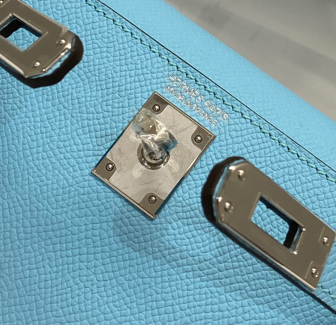 HN KELLY MINI 20 SKY BLUE EPSOM SILVER HARDWARE