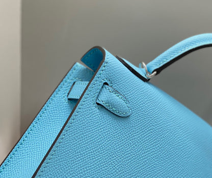 HN KELLY MINI 20 SKY BLUE EPSOM SILVER HARDWARE