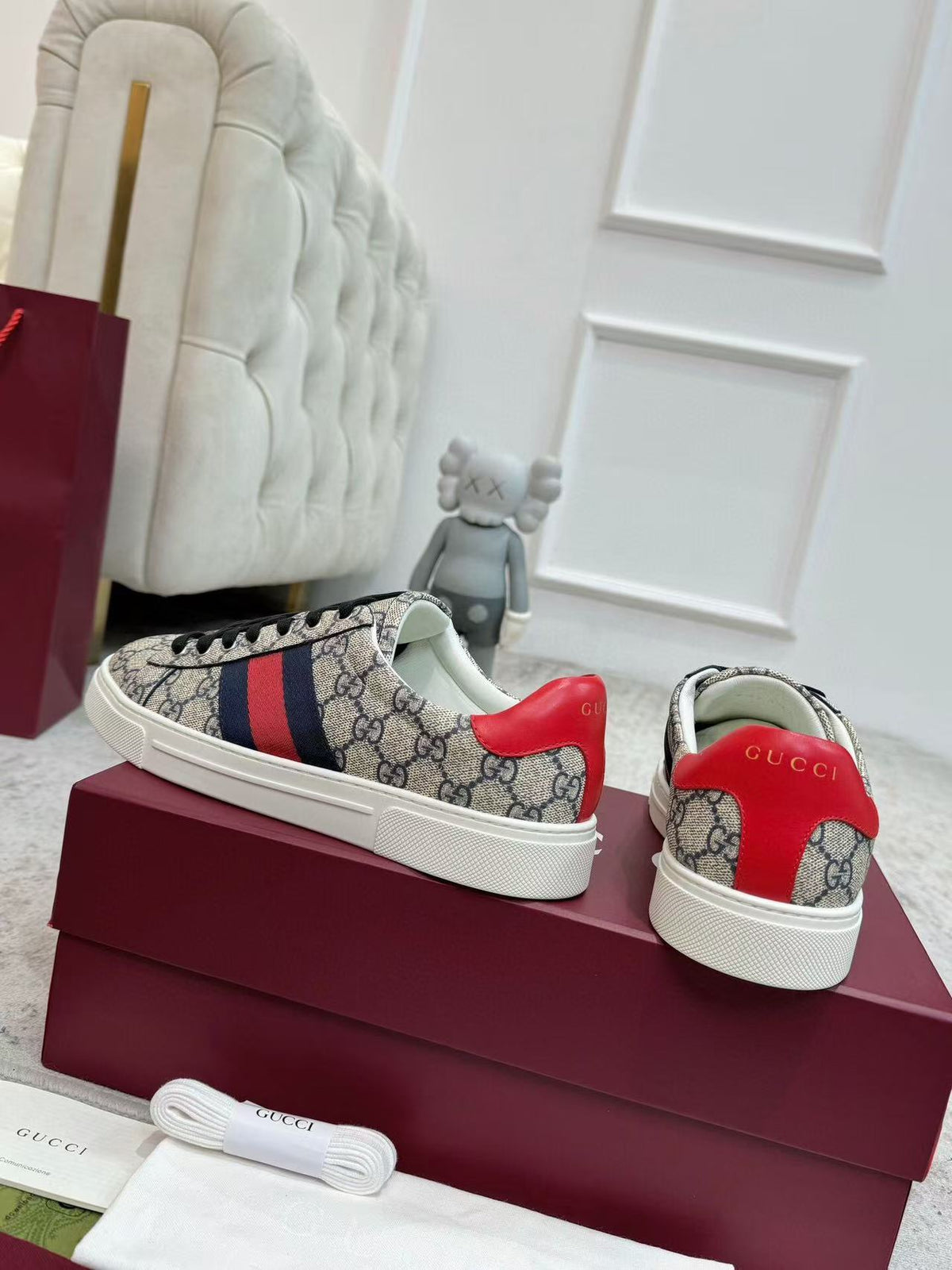 ACE TRAINER CANVAS IN WEB BEIGE