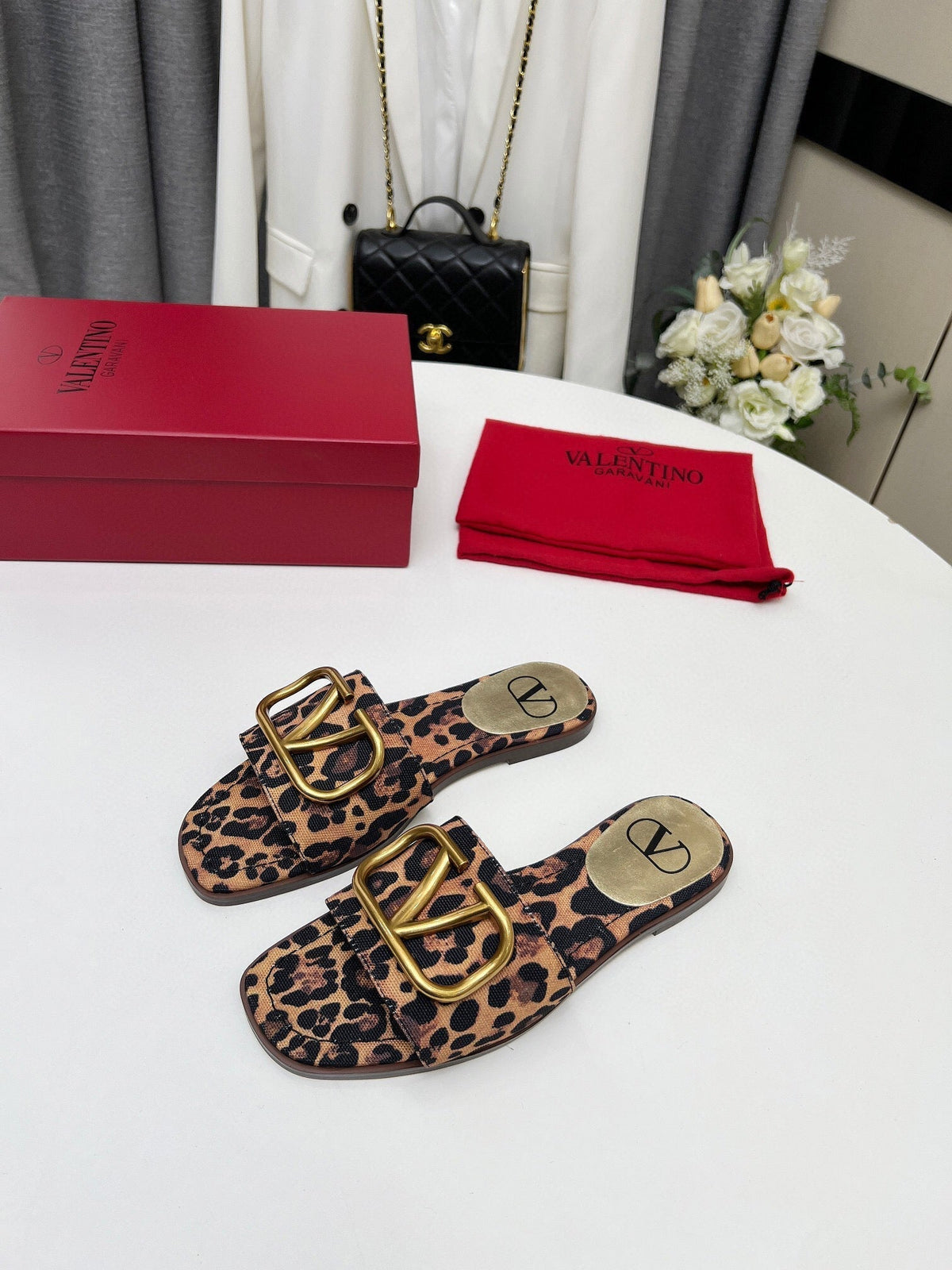 LEOPARD FLAT SLIDE GHW