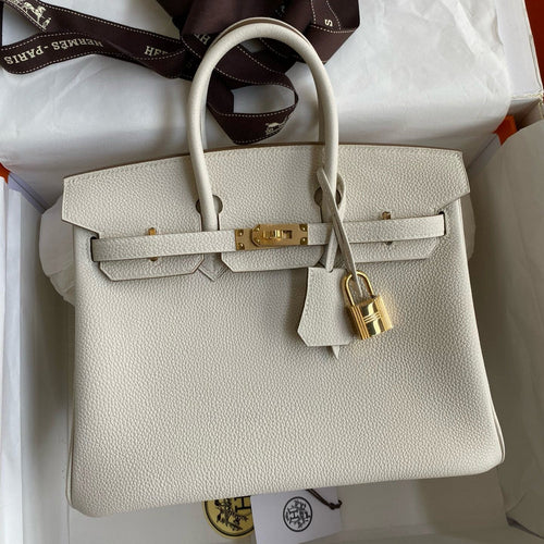 HN 25CM CREAM TOGO LEATHER GOLD HARDWARE