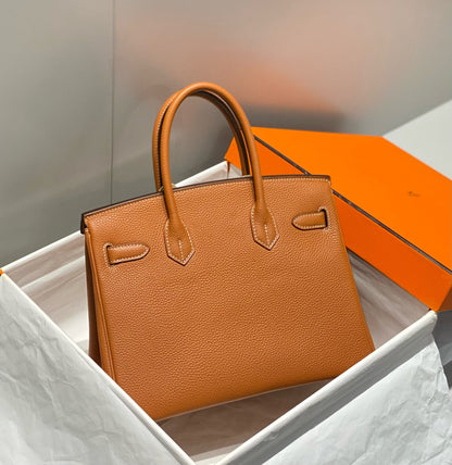 HN 30 BROWN TOGO LEATHER SILVER HARDWARE