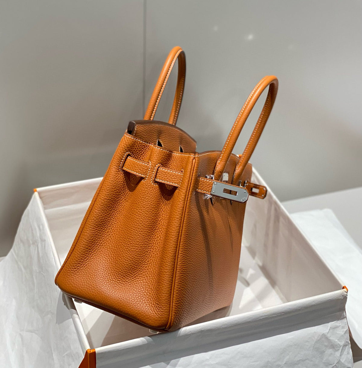 HN 30 BROWN TOGO LEATHER SILVER HARDWARE