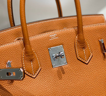 HN 30 BROWN TOGO LEATHER SILVER HARDWARE