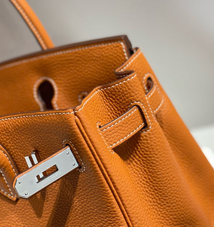 HN 30 BROWN TOGO LEATHER SILVER HARDWARE