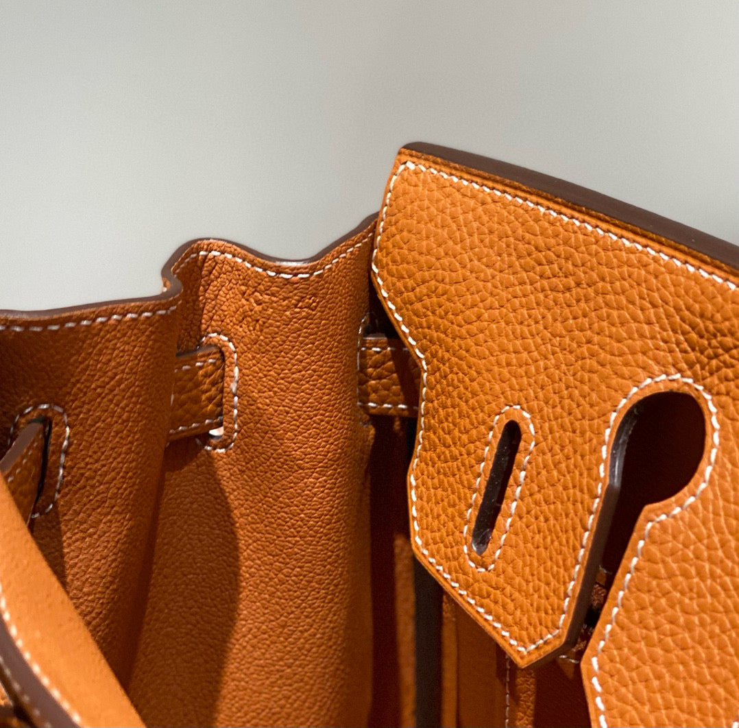HN 30 BROWN TOGO LEATHER SILVER HARDWARE