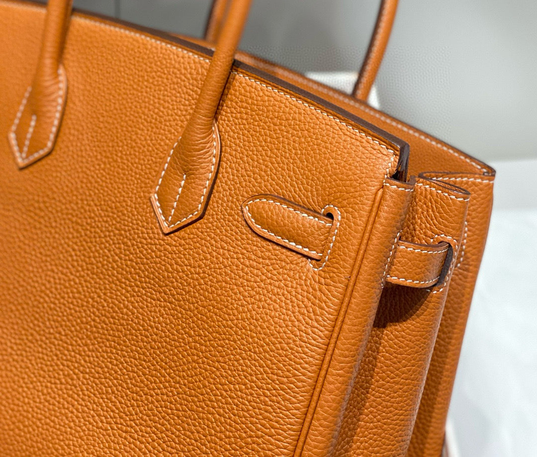 HN 30 BROWN TOGO LEATHER SILVER HARDWARE