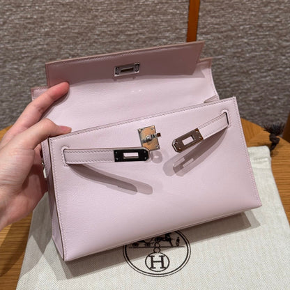 HN POCHETTE 22 IN LIGHT PINK SILVER HARDWARE