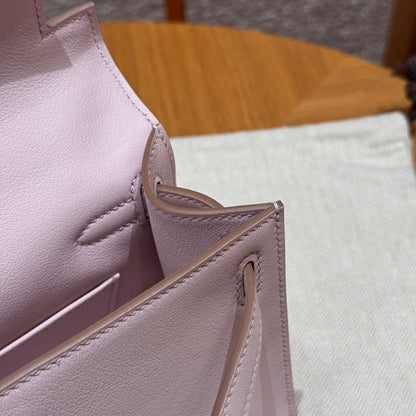 HN POCHETTE 22 IN LIGHT PINK SILVER HARDWARE
