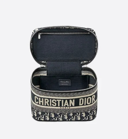 Christian Dior Travel Vanity Case – Women’s Oblique Embroidery Cosmetic Bags